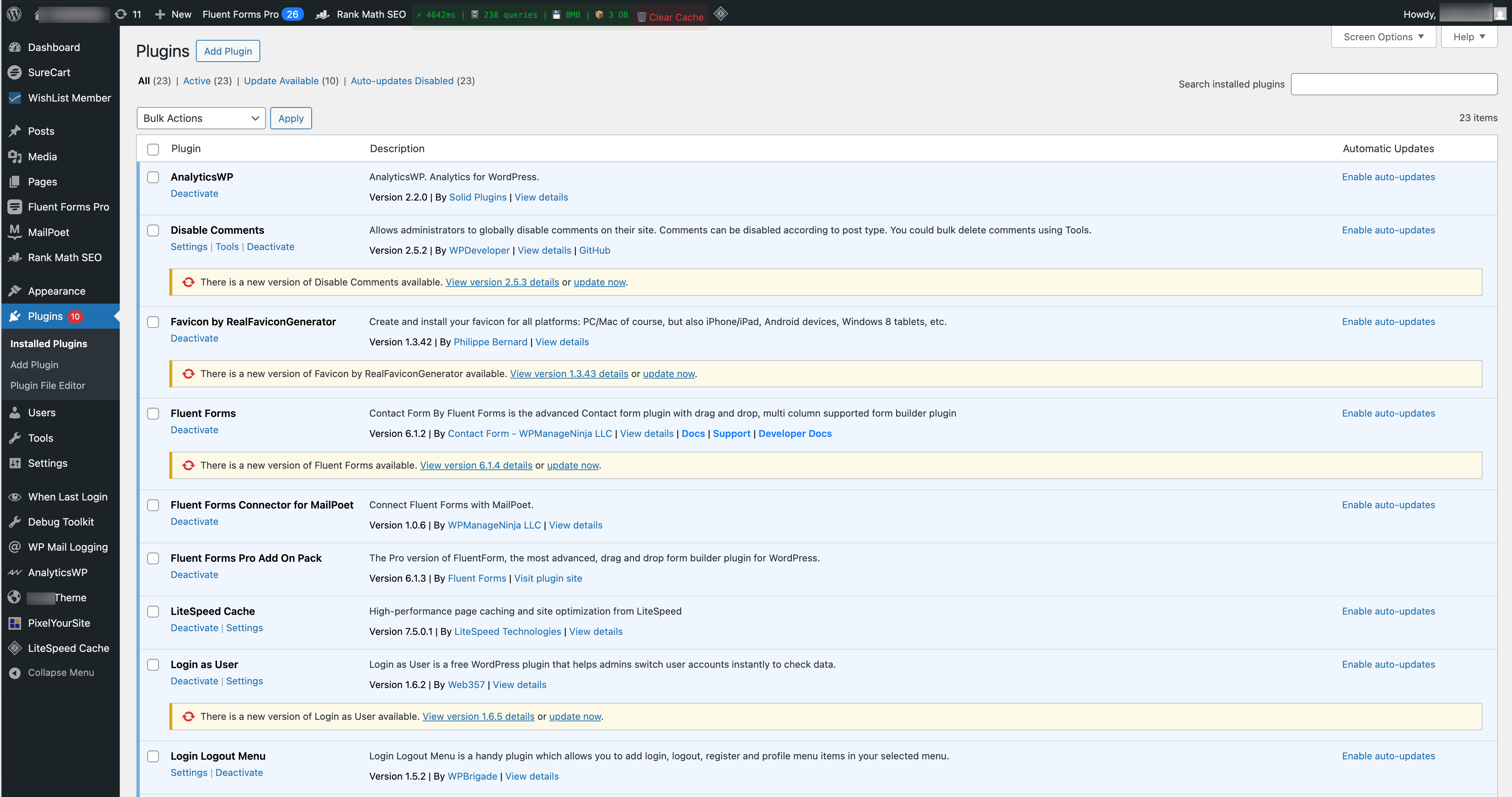 Default WordPress Admin