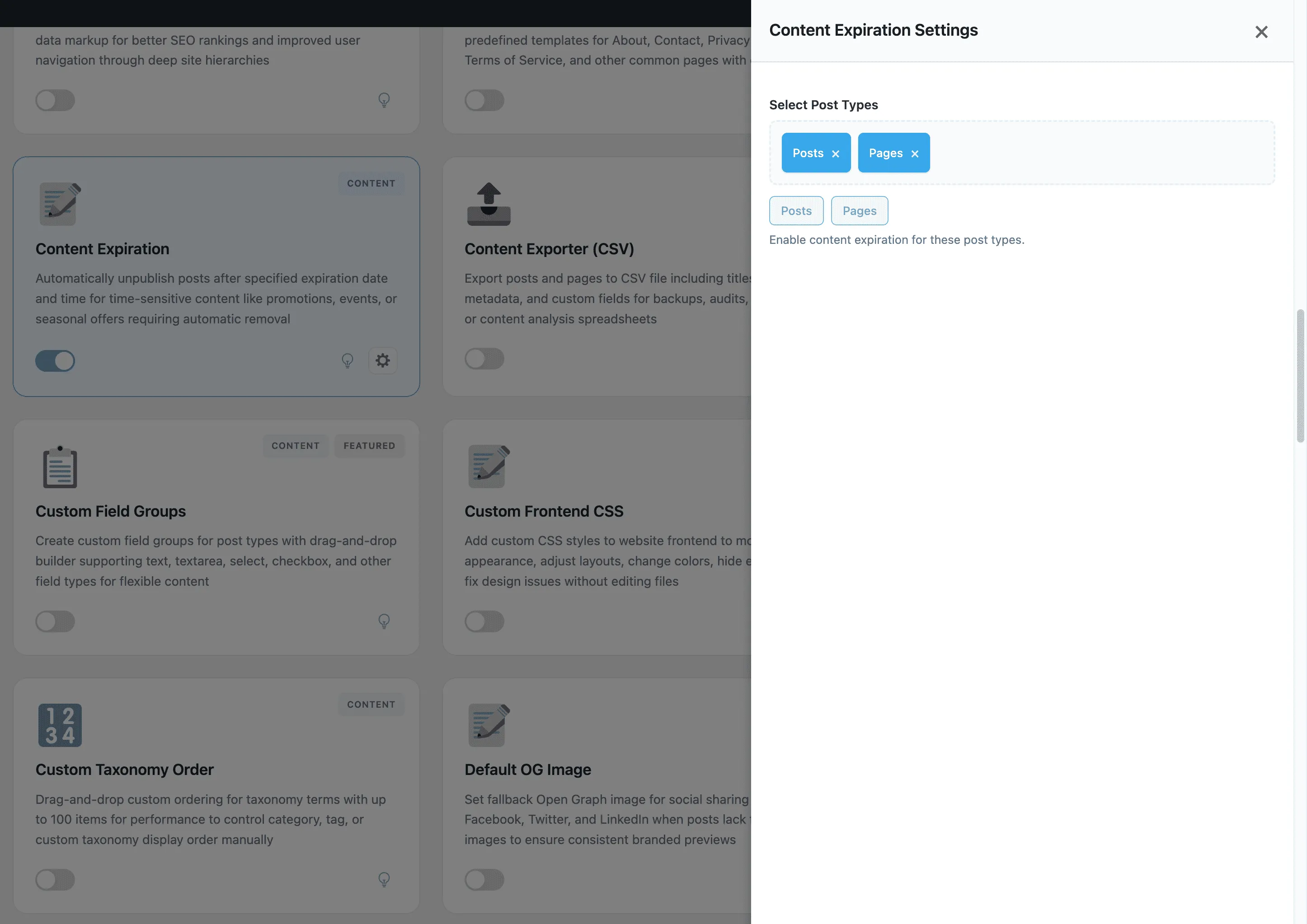 After 1 - Content Expiration module