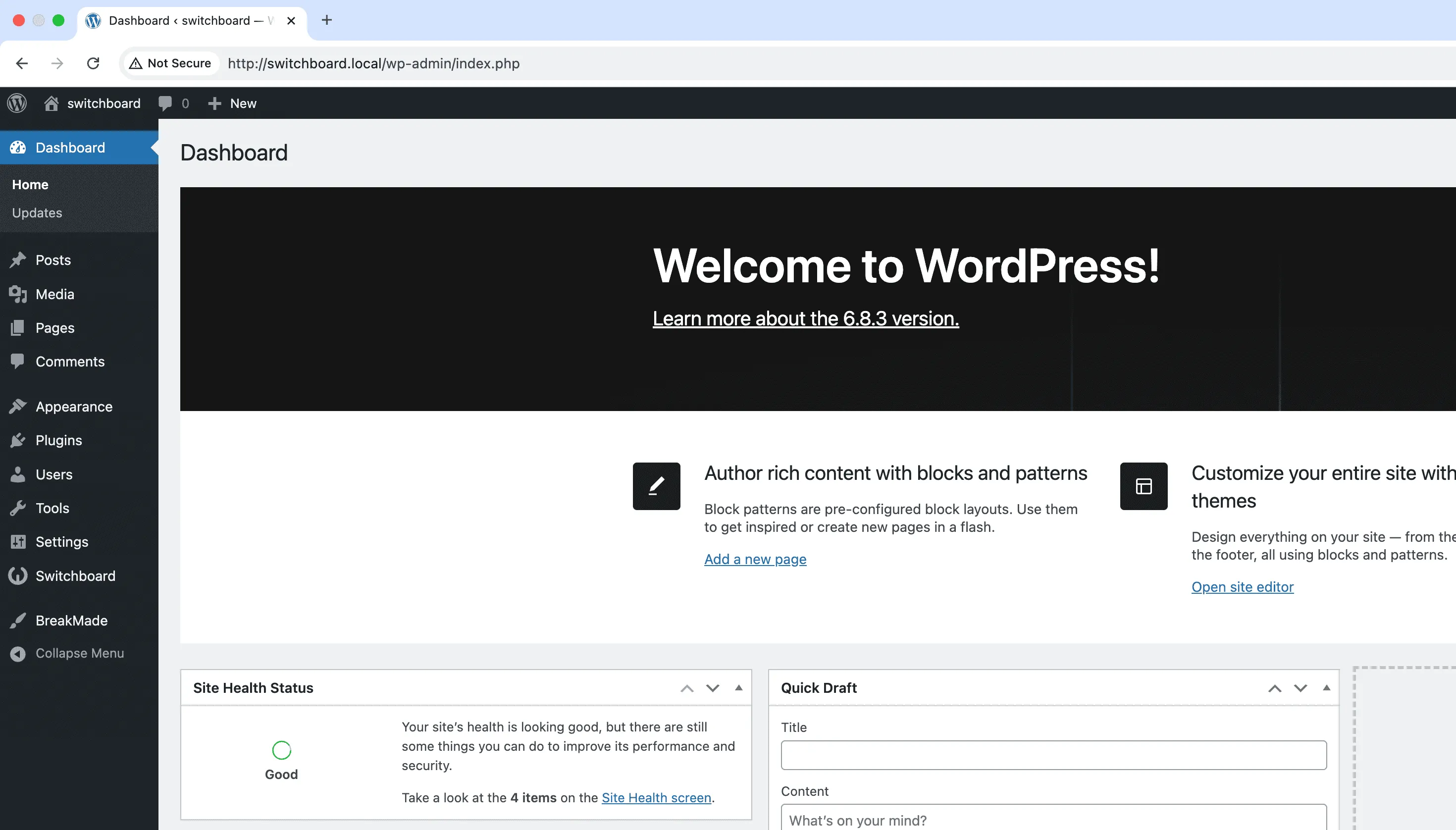 Before - Custom Admin CSS module