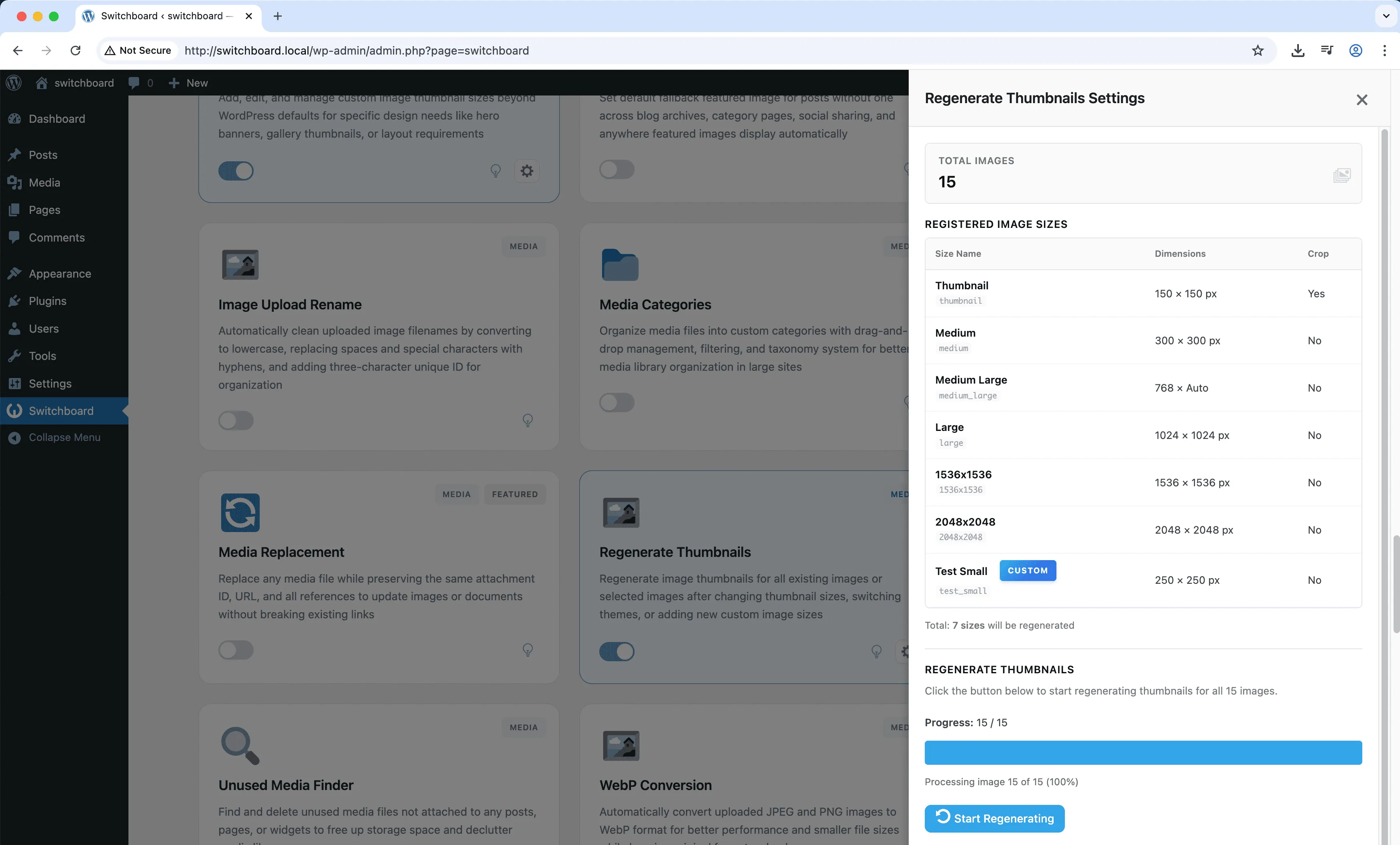 Settings 3 - Custom Image Sizes module