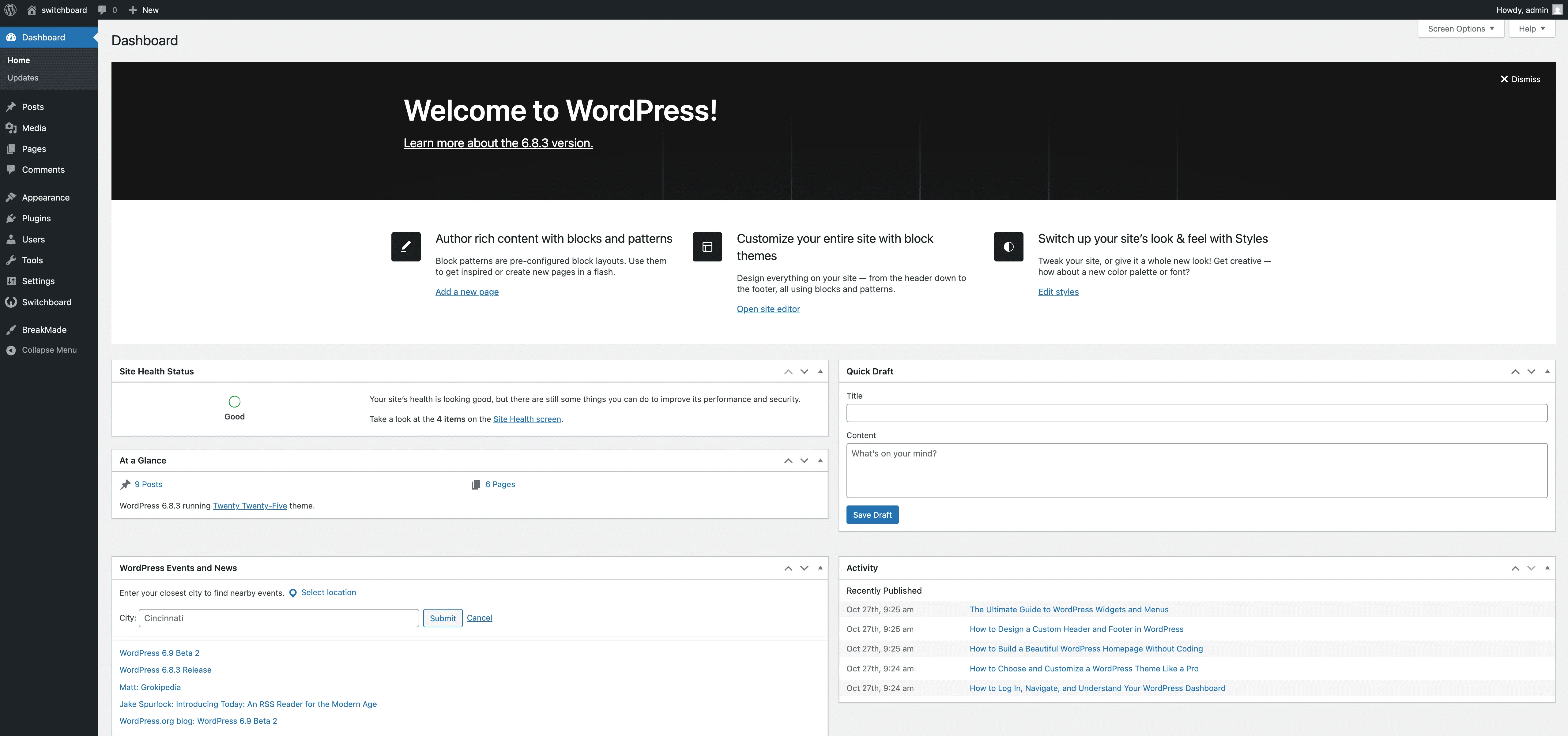 After - Dashboard Columns Settings module