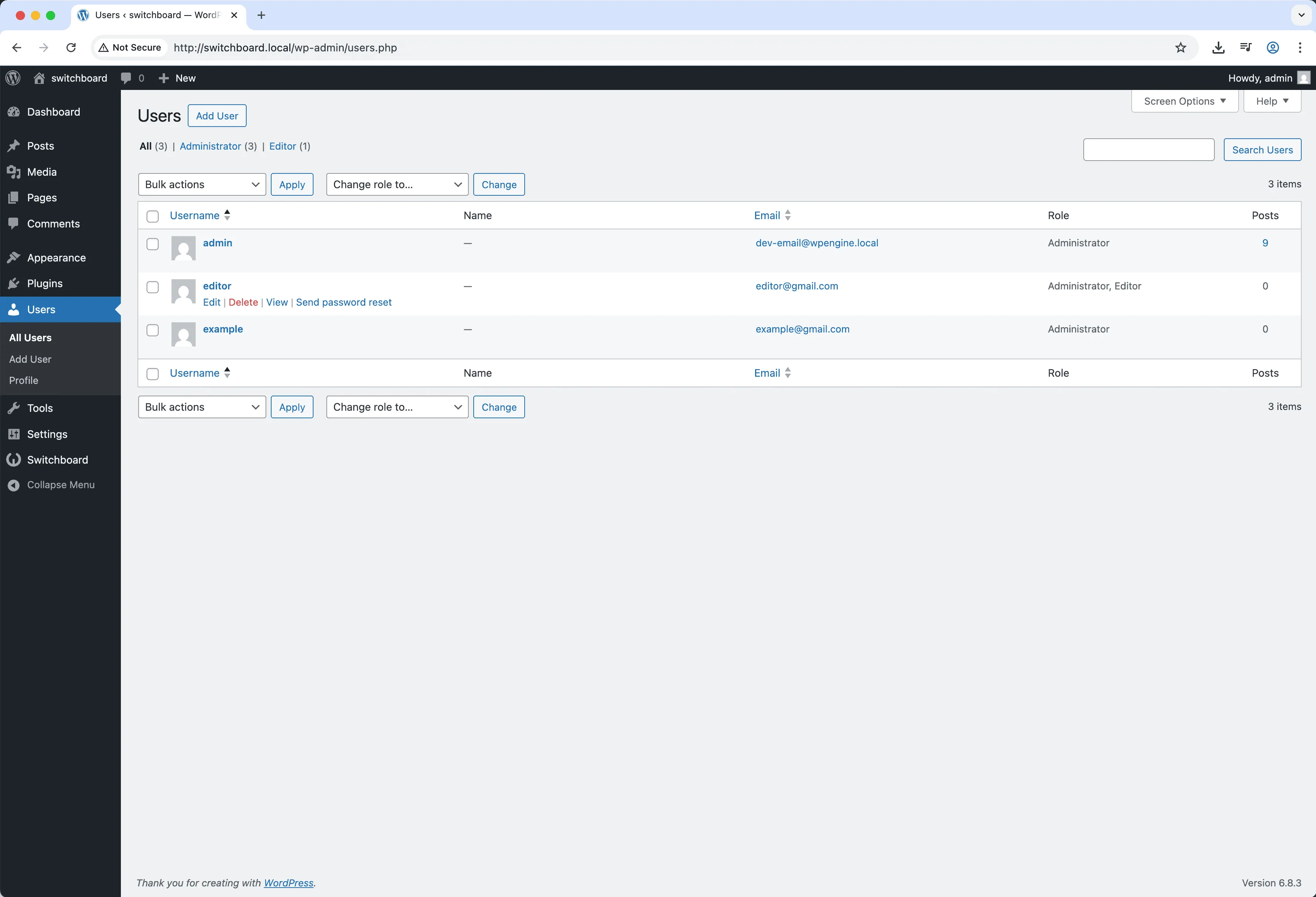 Before - Login As User module