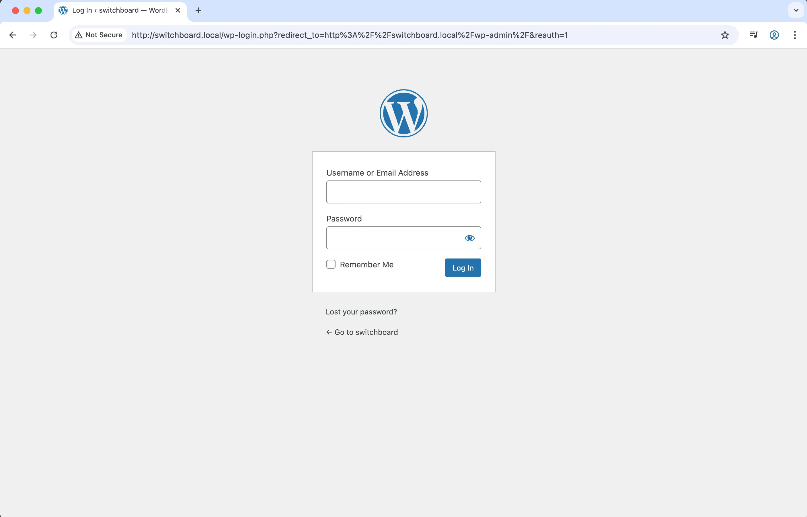 Before - Login Page Customizer module