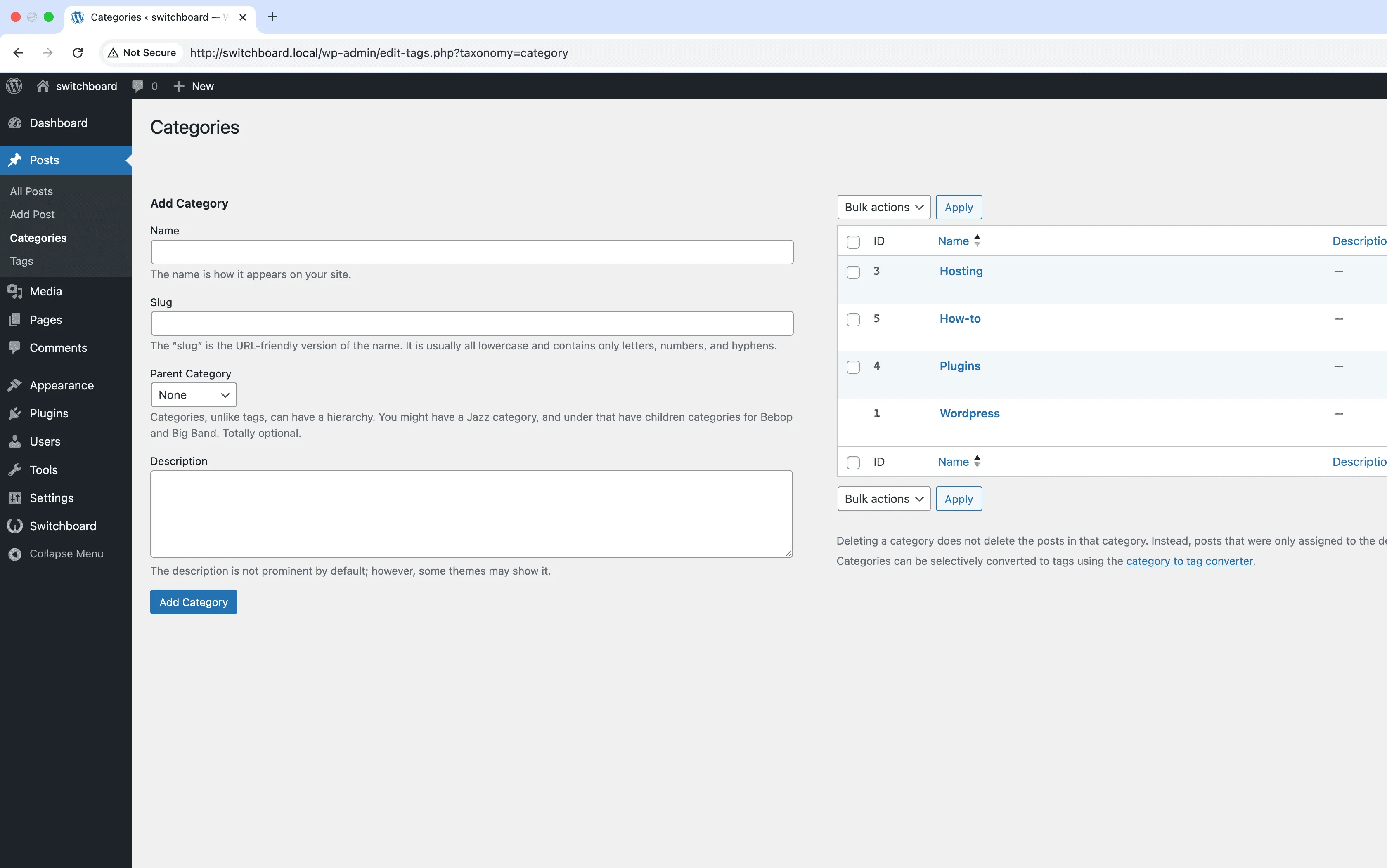 After (categories) - Show IDs module