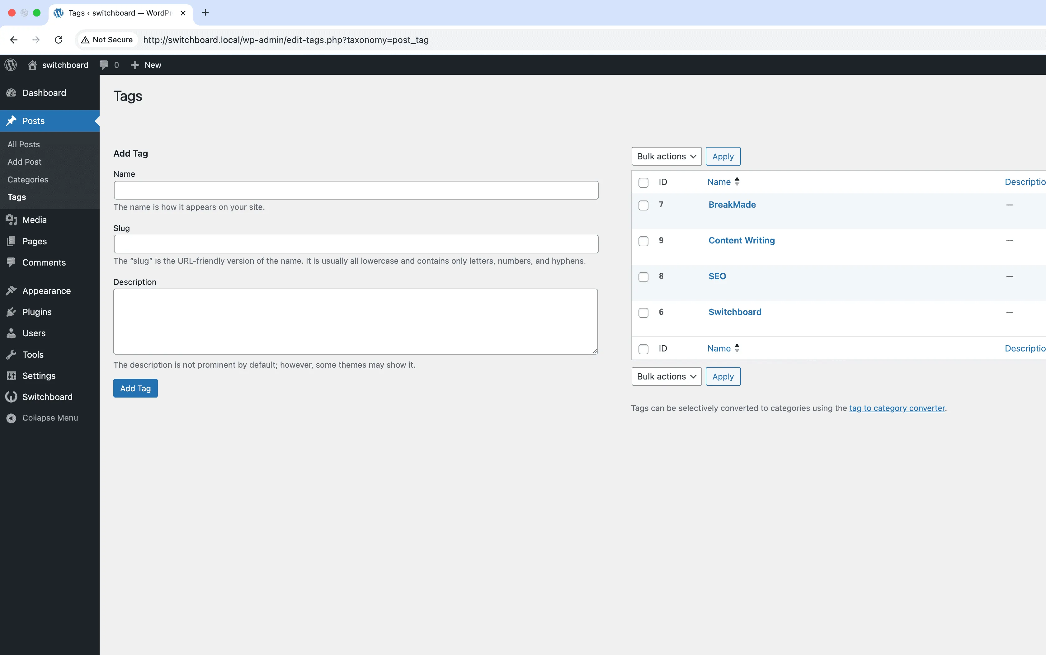 After (tags) - Show IDs module
