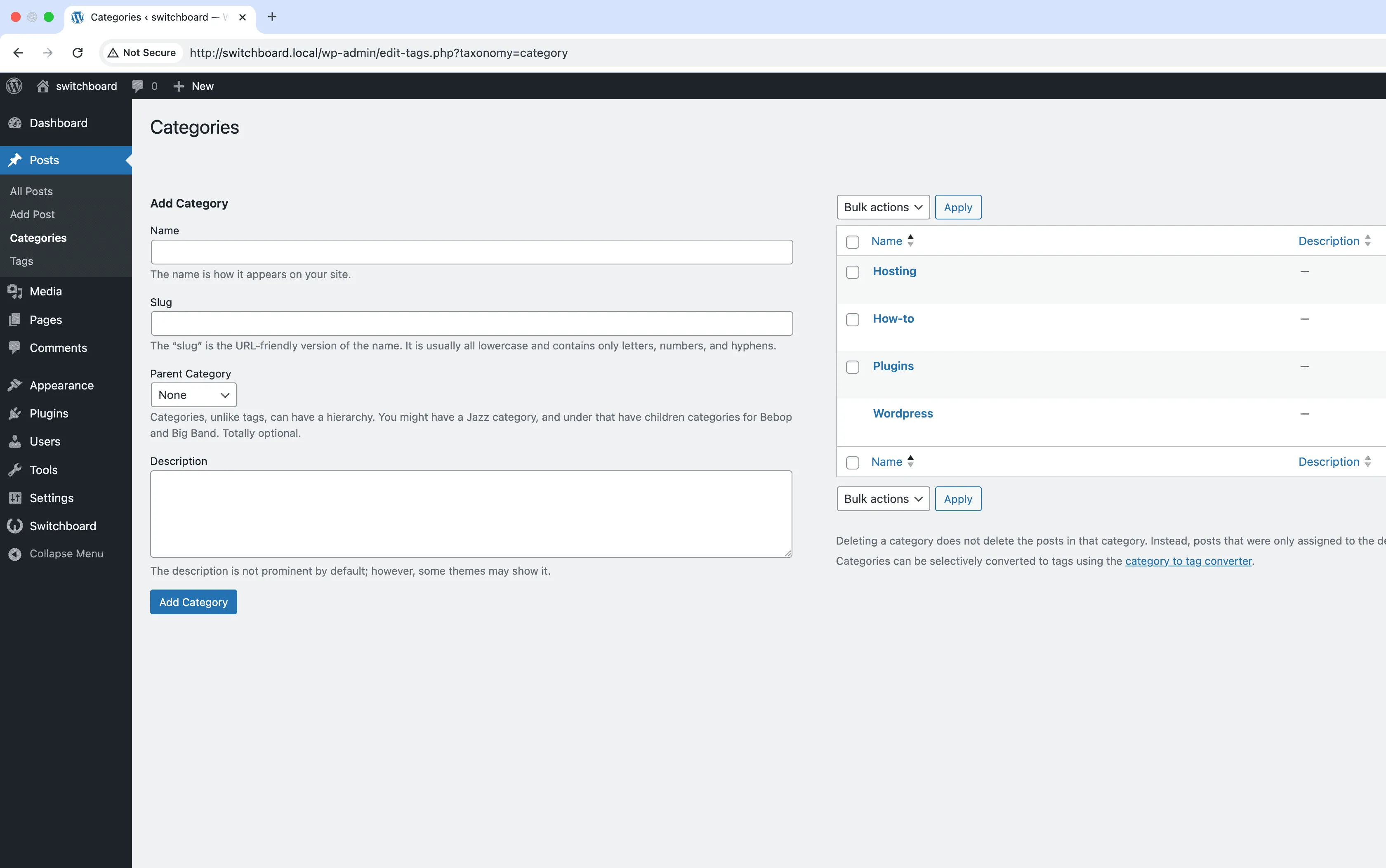 Before (categories) - Show IDs module