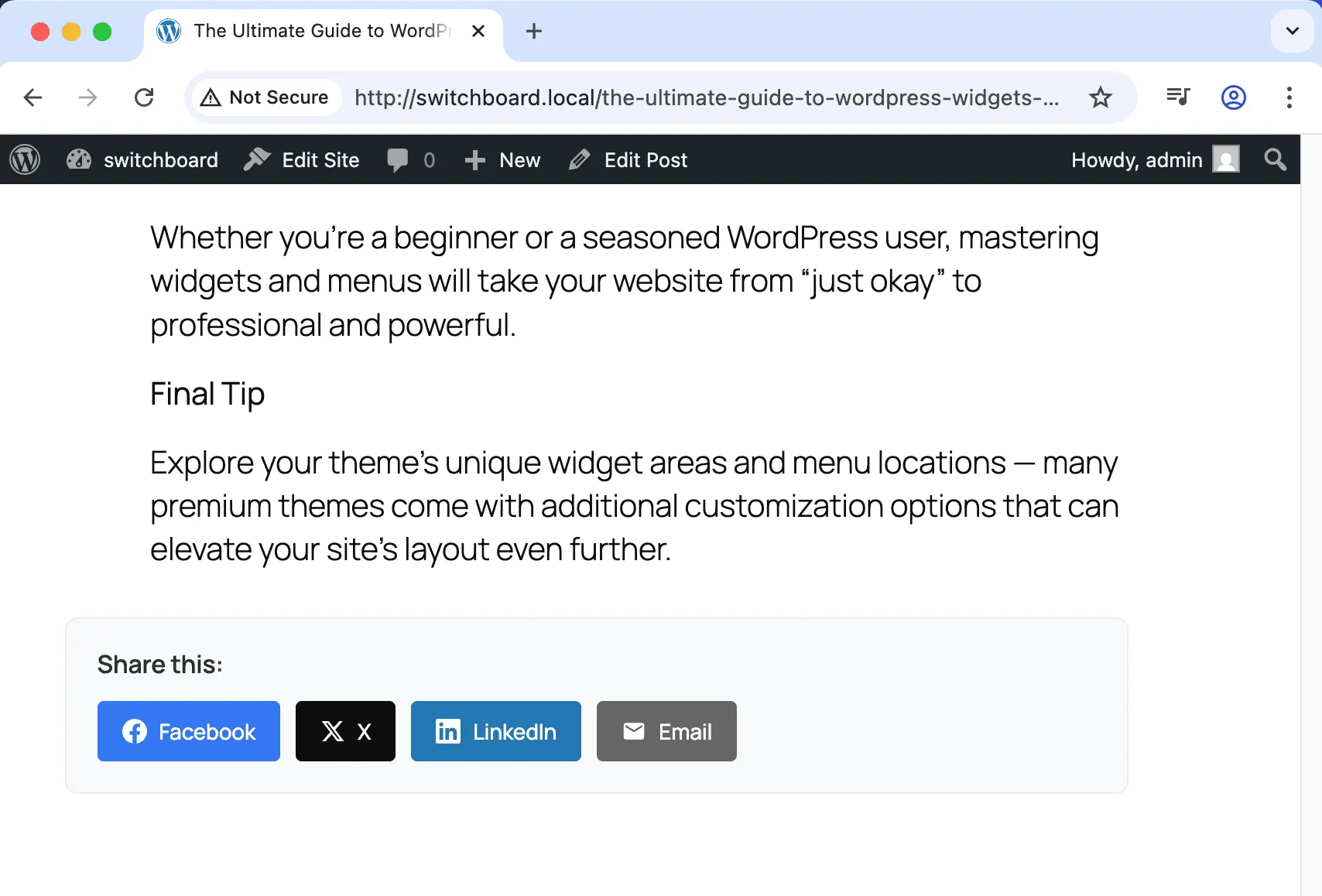 After - Social Share Buttons module