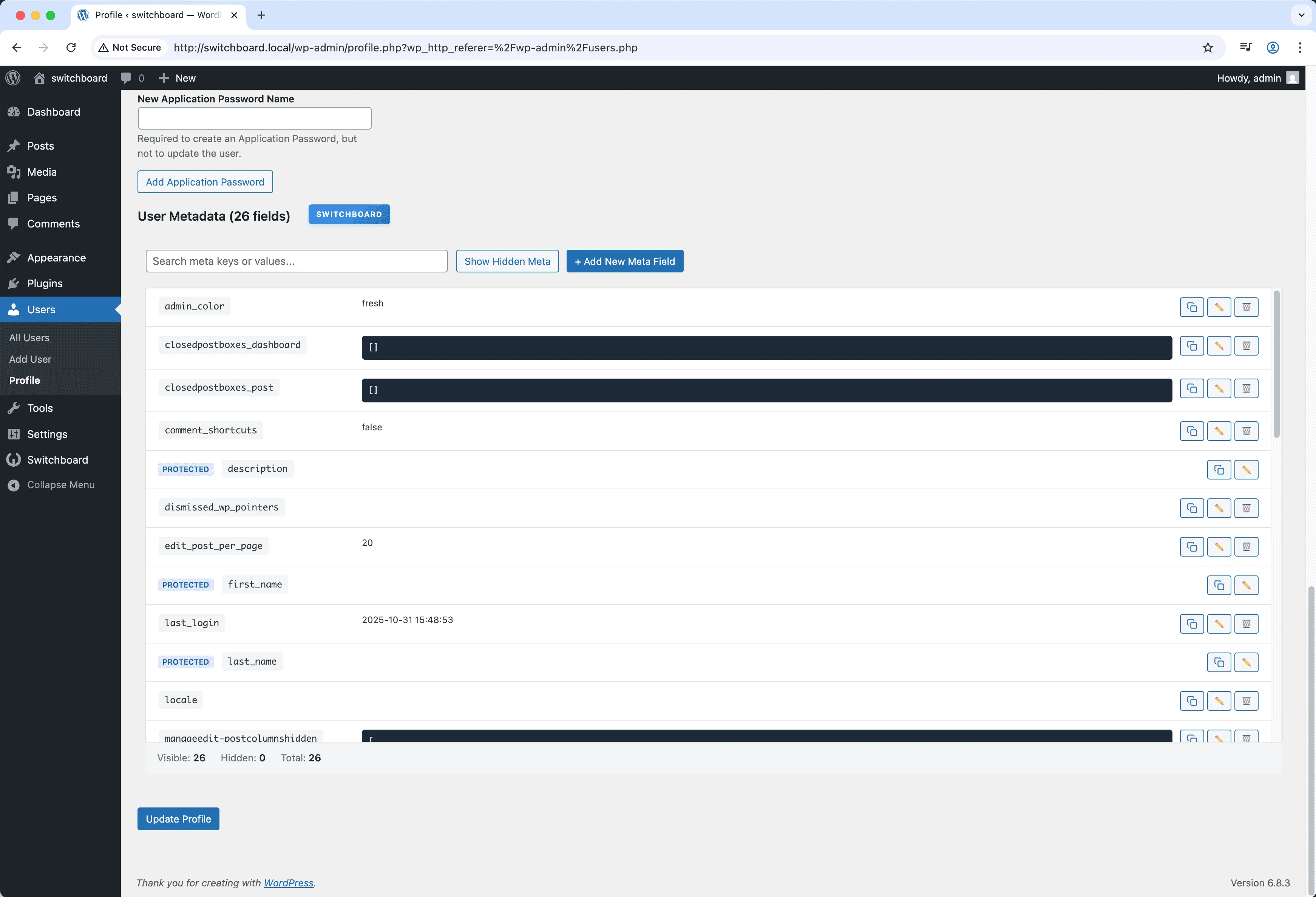 After - User Meta Display module