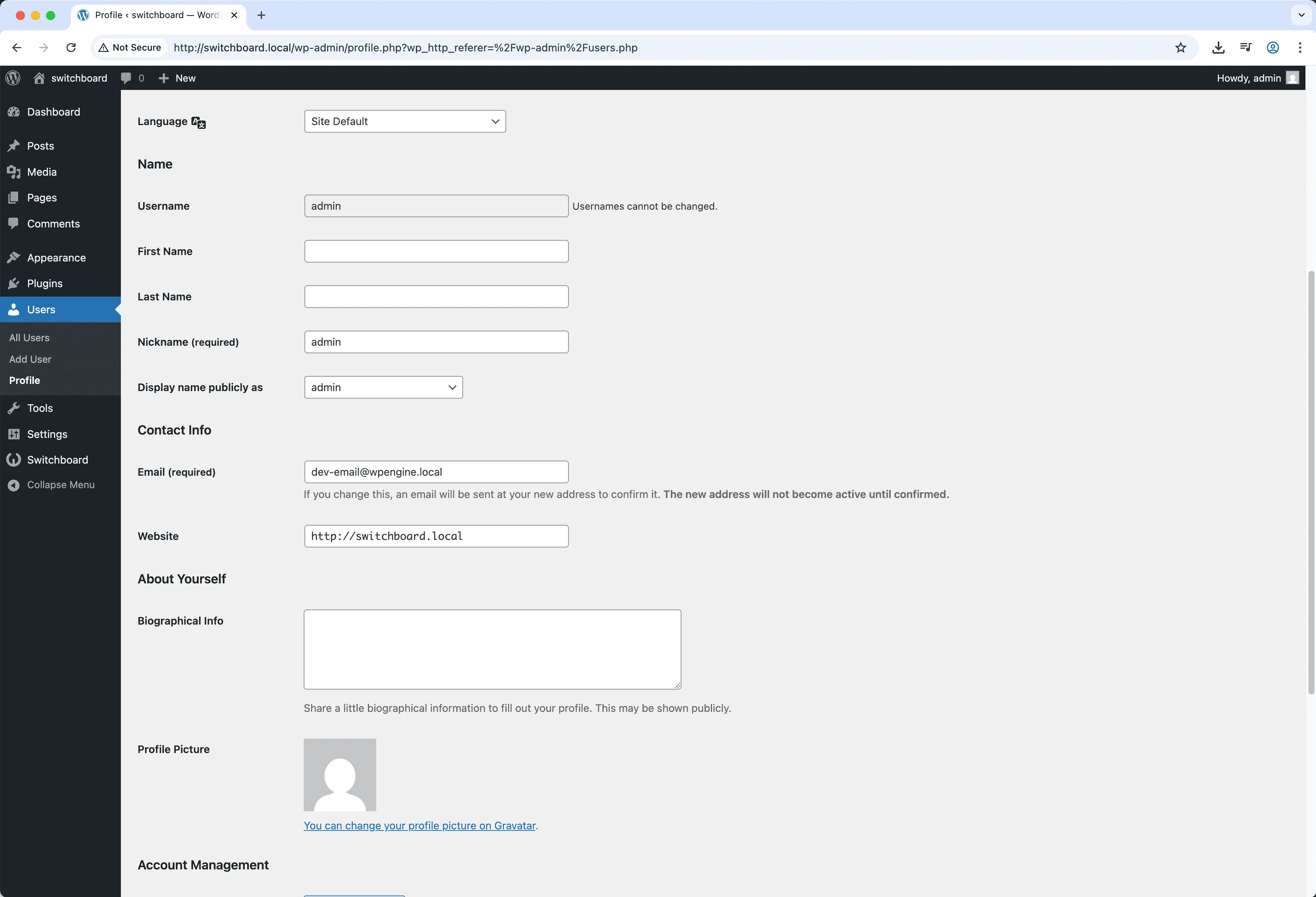 Before - Username Changer module