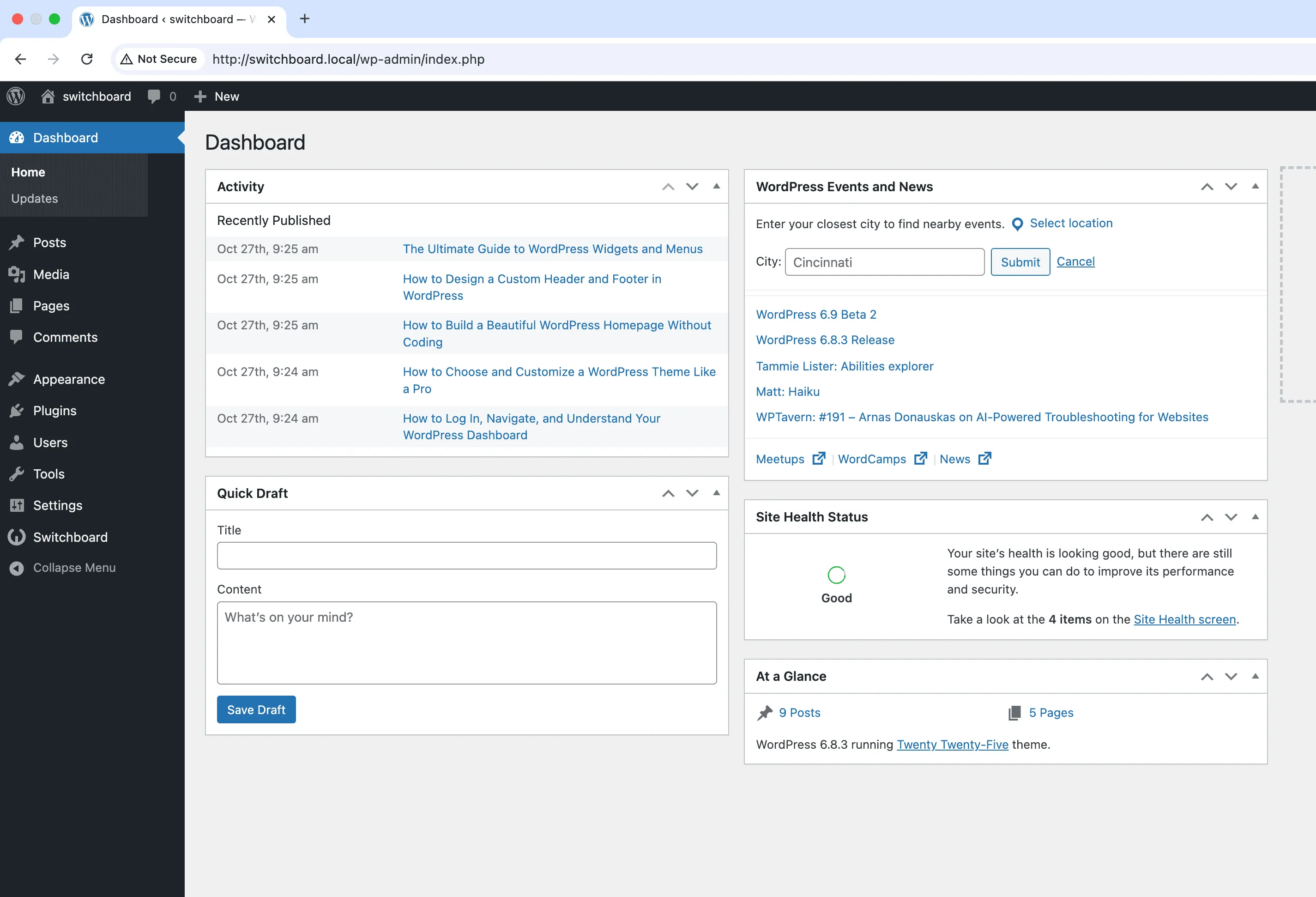 After - Wider Admin Menu module